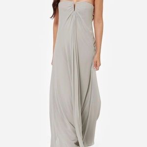 NWOT Lulu's Long Gray Bridesmaid Maxi Dress - XS